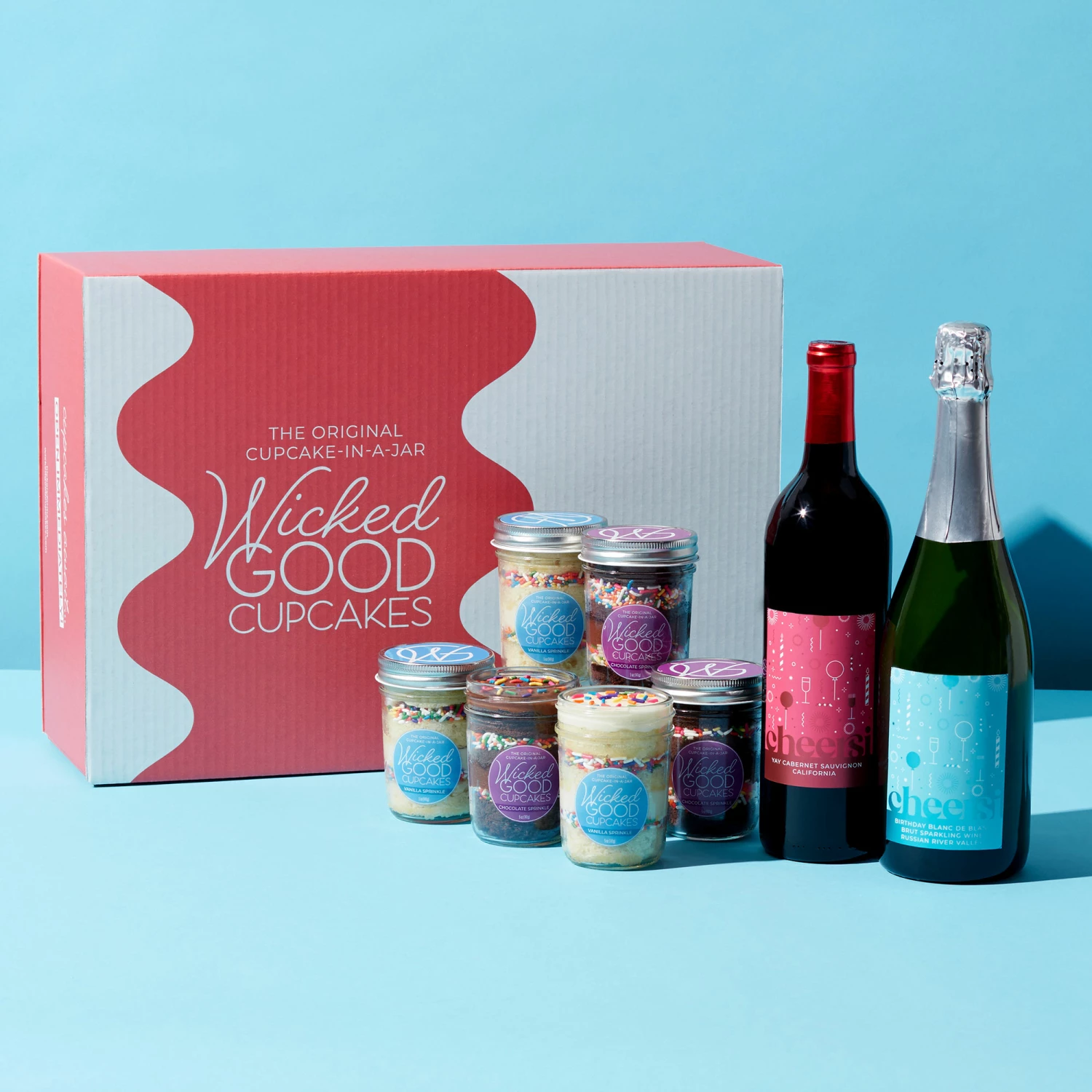 Birthday Cupcake 6-Pack & Wine Gift Set - Image 3